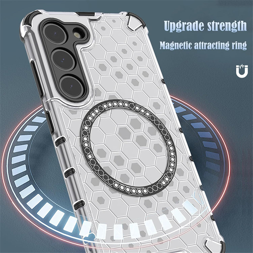 MagSafe Case for Honor Magic6 Lite, Techsuit, HoneyComb Shield, White