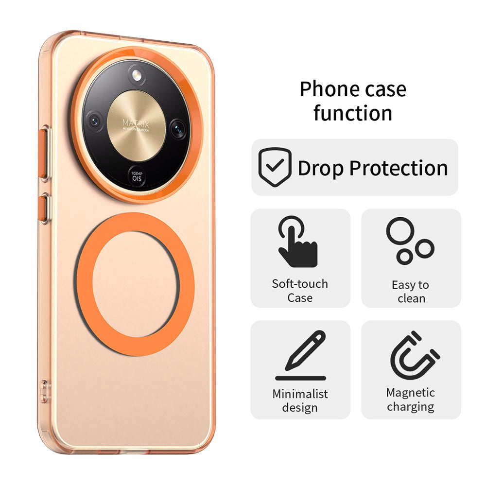 Étui MagSafe pour Honor Magic8 Lite, Techsuit, CandyCase, Orange