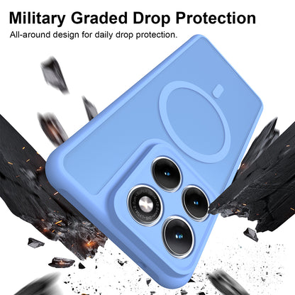 Coque MagSafe pour Motorola Edge 70 Fusion, Techsuit, HaloFrost II, Bleue