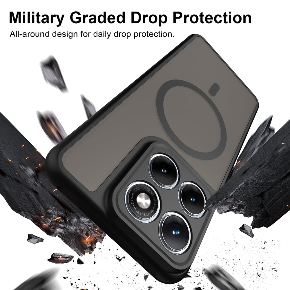 Coque MagSafe pour Motorola Edge 70 Fusion, Techsuit, HaloFrost II, Noire