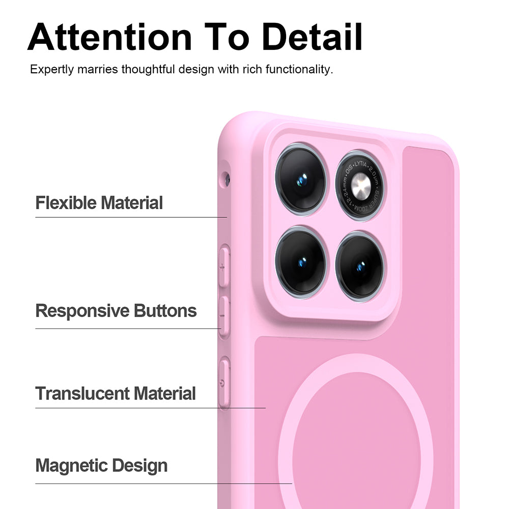 Coque MagSafe pour Motorola Edge 70 Fusion, Techsuit, HaloFrost II, Rose