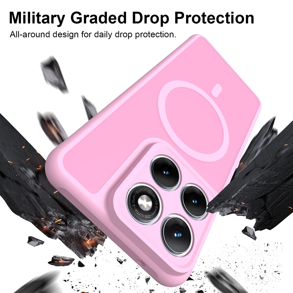 Coque MagSafe pour Motorola Edge 70 Fusion, Techsuit, HaloFrost II, Rose
