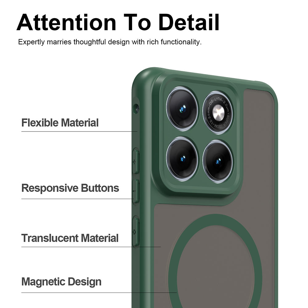 Coque MagSafe pour Motorola Edge 70 Fusion, Techsuit, HaloFrost II, Vert