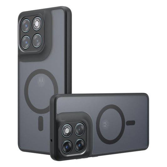 Coque MagSafe pour Motorola Edge 70 Fusion, Techsuit, PureFrost, Noir Satiné