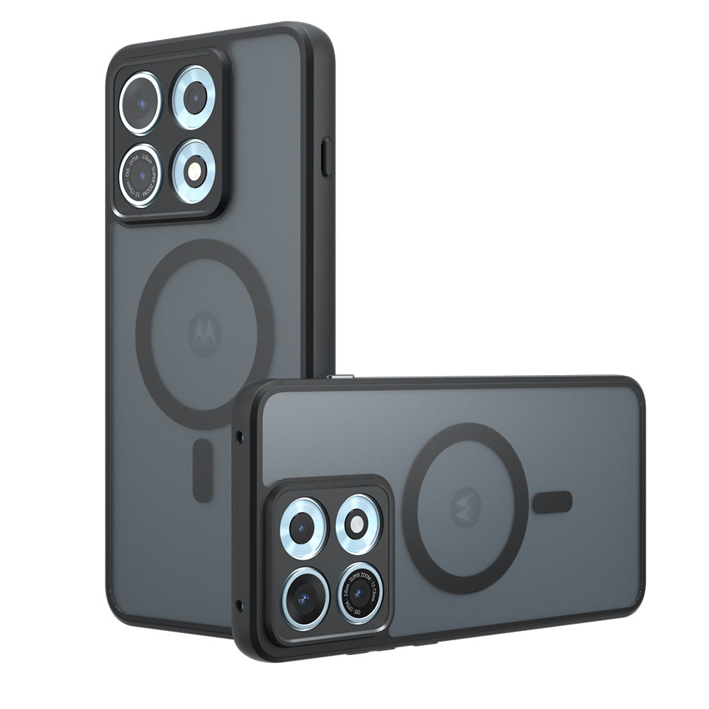 Coque MagSafe pour Motorola Edge 70 Max, Techsuit, PureFrost, Noir Satiné