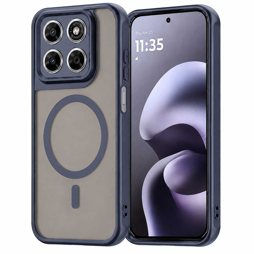 MagSafe Case for Motorola Moto G87 / G77 / G67, Techsuit, HaloFrost II, Navy Blue