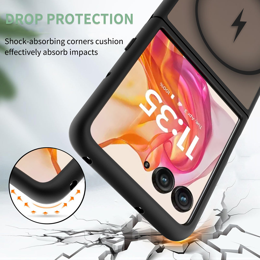Coque MagSafe pour Motorola Razr 70 Ultra / Razr 60 Ultra, Techsuit, PureFrost, Noir Satiné