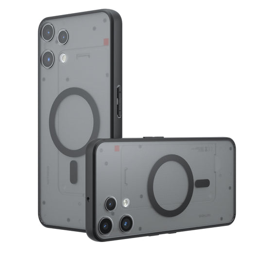 Coque MagSafe pour Nothing Phone (3a) Lite, Techsuit, PureFrost, Noir Satiné