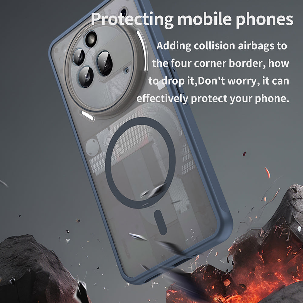 Coque MagSafe pour Nothing Phone (3a) Pro, Techsuit, HaloFrost II, Bleu marine
