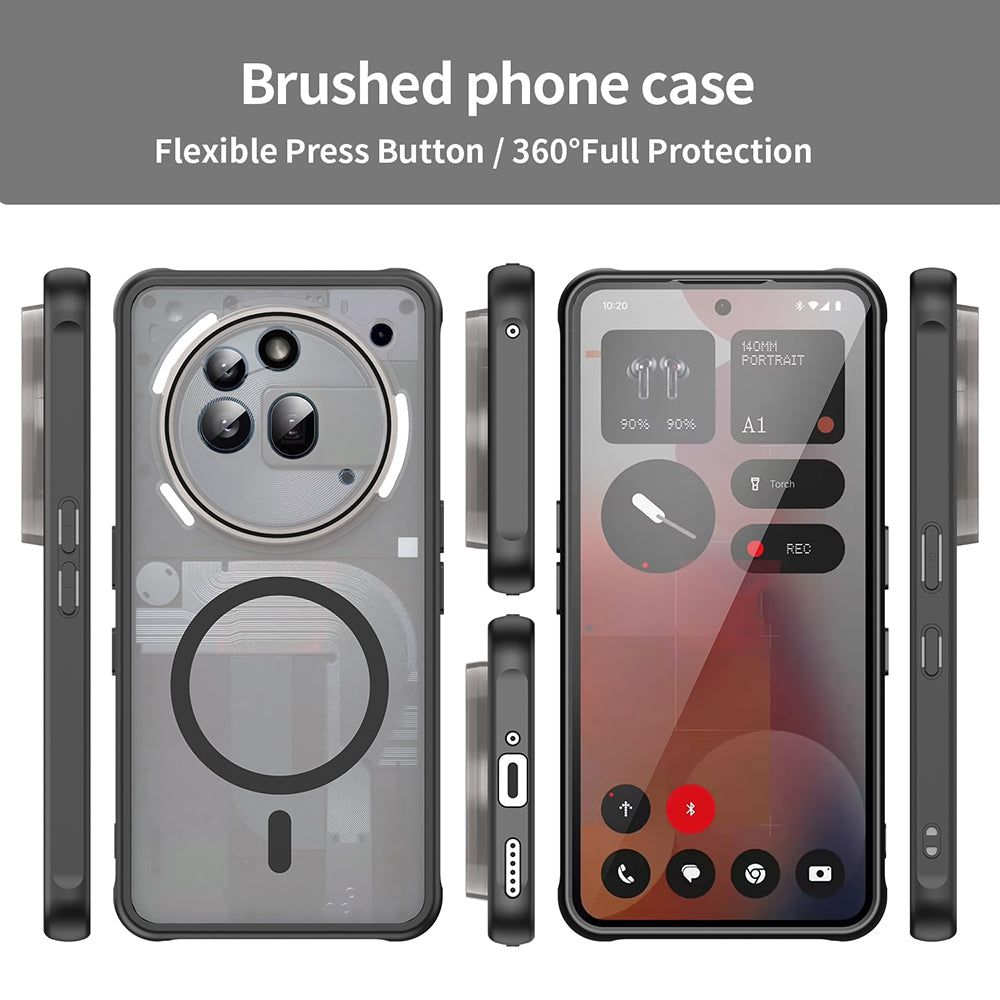 MagSafe-Hülle für Nothing Phone (3a) Pro, Techsuit, HaloFrost II, Schwarz