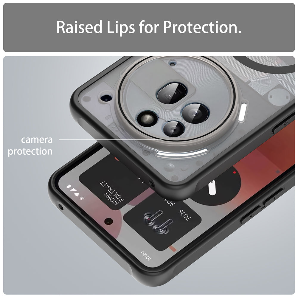 MagSafe-Hülle für Nothing Phone (3a) Pro, Techsuit, HaloFrost II, Schwarz