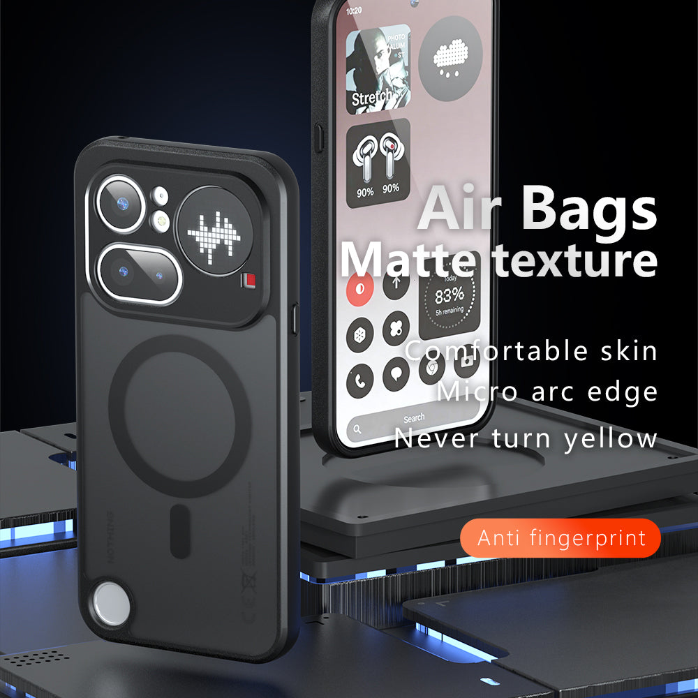 Coque MagSafe pour Nothing Phone (4b), Techsuit, PureFrost, Noir Satiné