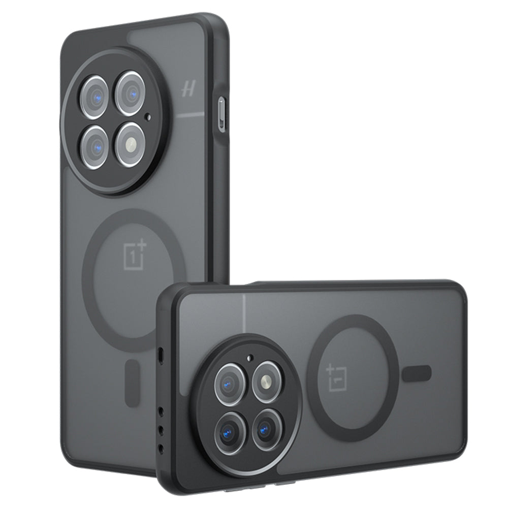 Coque MagSafe pour OnePlus 13, Techsuit, PureFrost, Noir Satiné