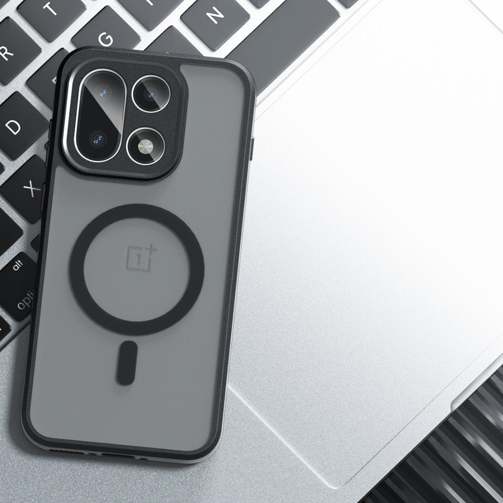 Étui MagSafe pour OnePlus 15, Techsuit, PureFrost, Noir Satiné