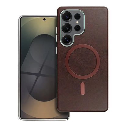 Coque MagSafe pour Samsung Galaxy A56 A566, OEM, Gentleman Mag, Marron