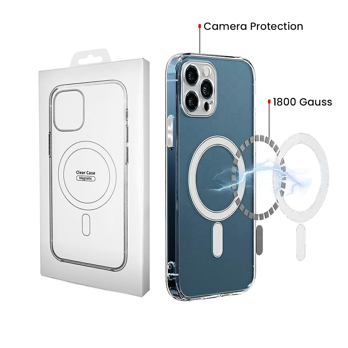 Coque MagSafe pour Samsung Galaxy S26 S942, OEM, 1800 Gauss, Transparente