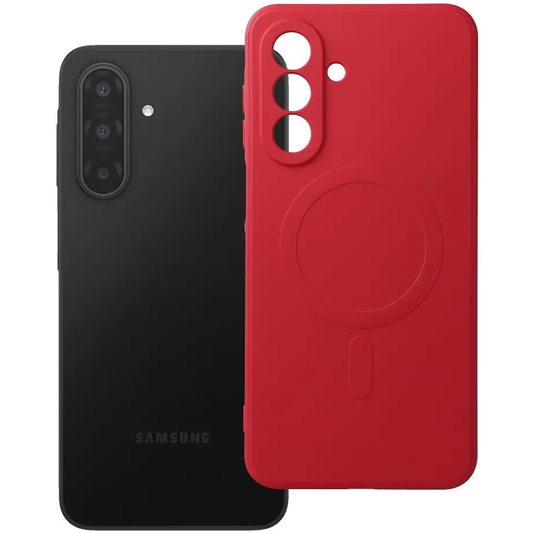 Coque MagSafe pour Samsung Galaxy A18 / A17 4G / A17 5G, OEM, Silicone Mag, Rouge
