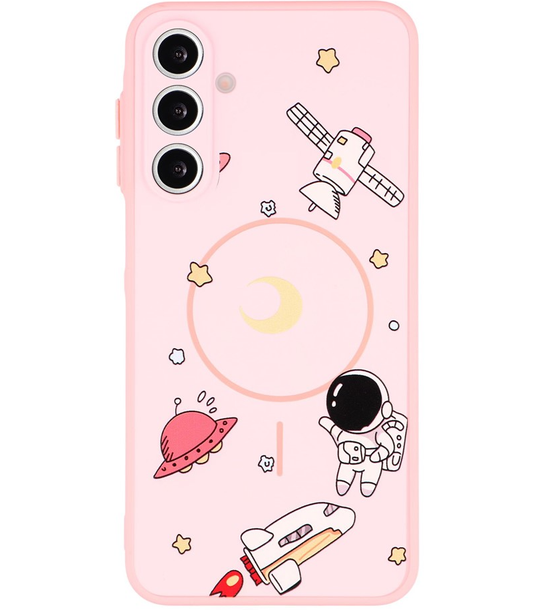 MagSafe-Hülle für Samsung Galaxy A16 5G A166 / A16 4G A165, OEM, Cartoon Astronaut, Rosa