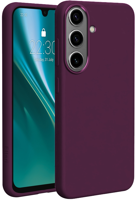 Coque MagSafe pour Samsung Galaxy A57 5G, Etteri, Silicone Mag, Bordeaux