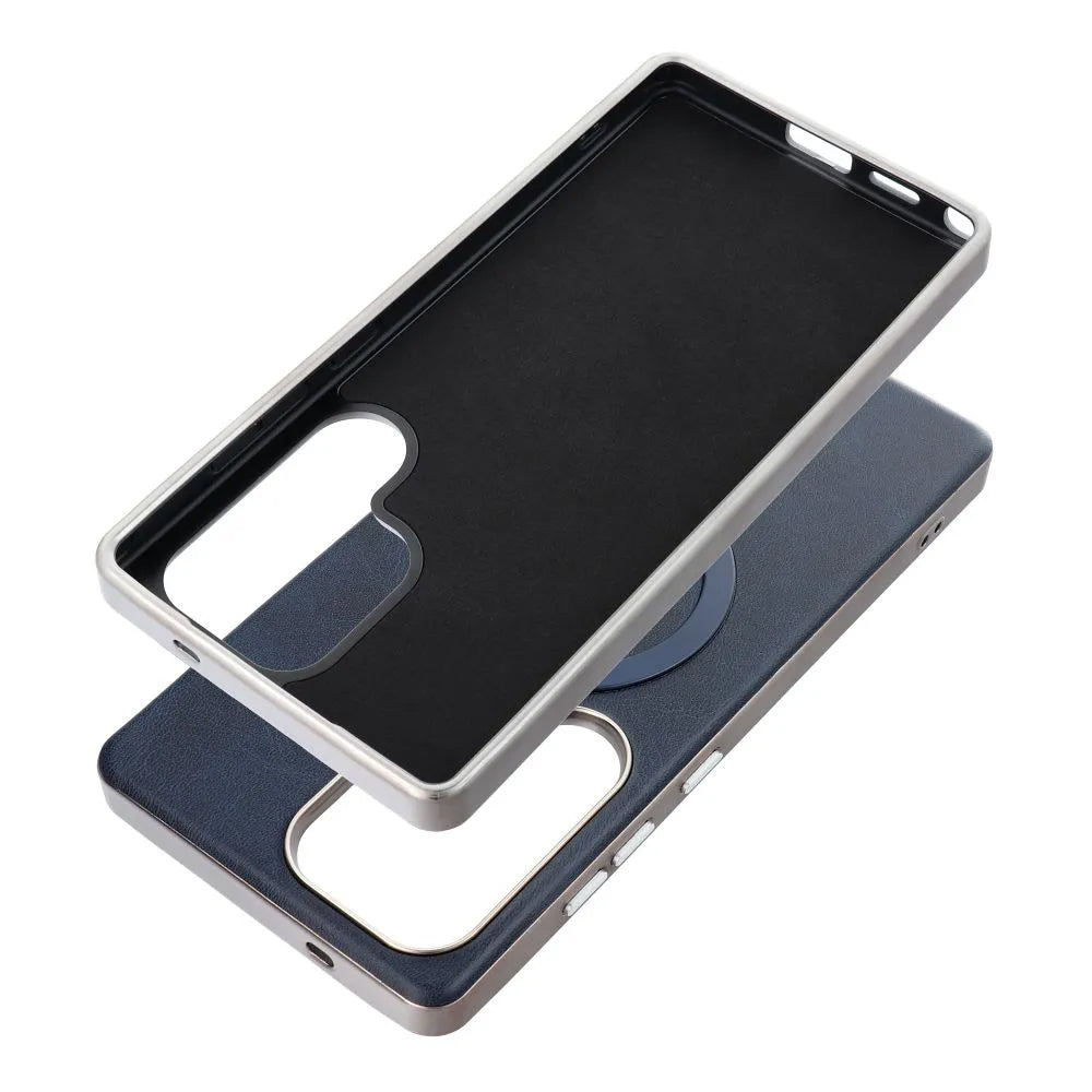 Coque MagSafe pour Samsung Galaxy A56 A566, OEM, Gentleman Mag, Bleu marine