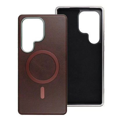 Coque MagSafe pour Samsung Galaxy A56 A566, OEM, Gentleman Mag, Marron