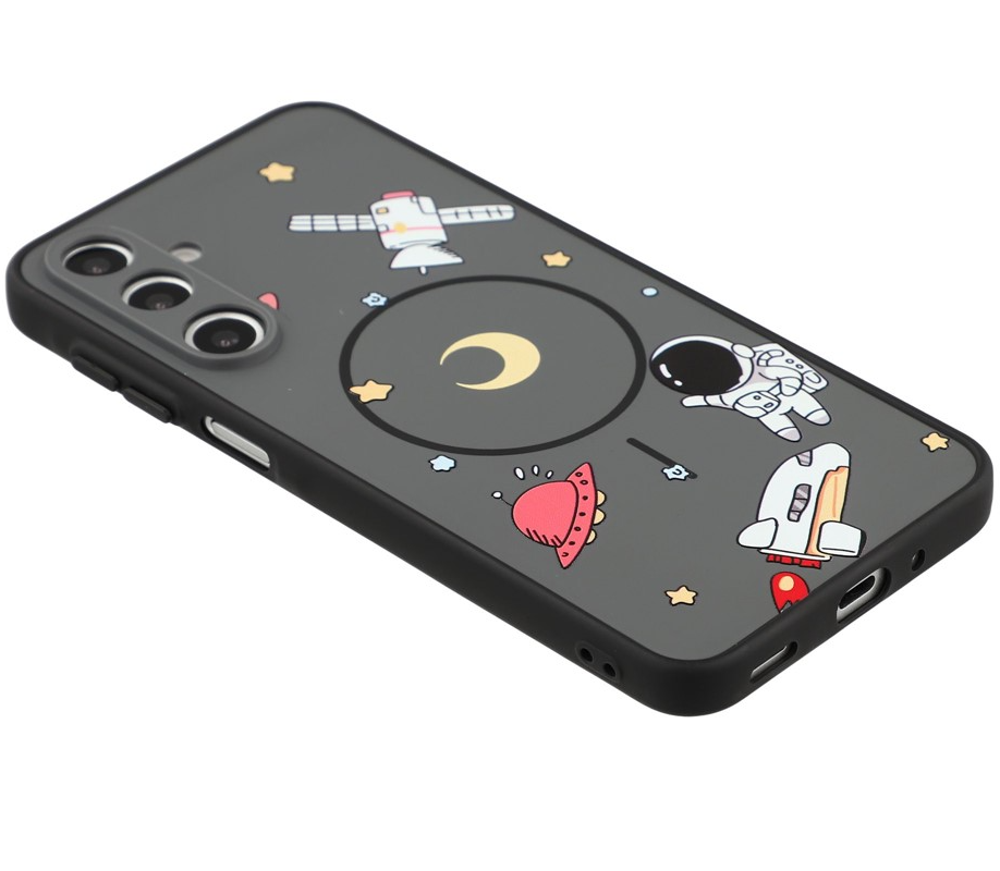 MagSafe Hülle für Samsung Galaxy S26 Ultra S948, OEM, Cartoon Astronaut, Grau