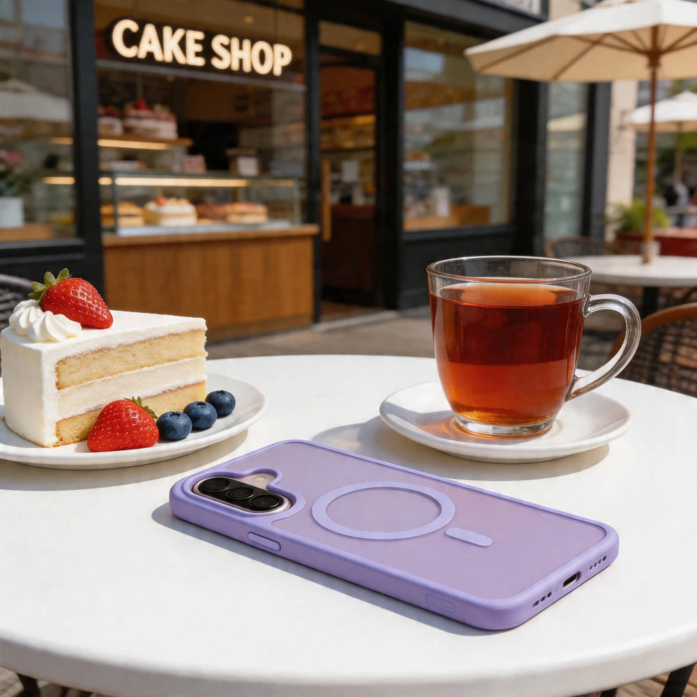 Coque MagSafe pour Samsung Galaxy A57 5G, Tech-Protect, Magmat, Violet Mat
