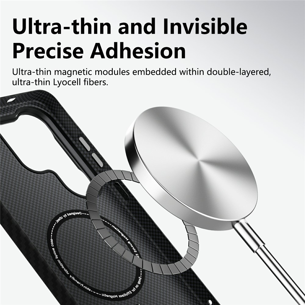 Coque MagSafe pour Samsung Galaxy S26 Ultra S948, Abeei, Carbone, Noire