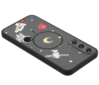 MagSafe Hülle für Samsung Galaxy S26 Ultra S948, OEM, Cartoon Astronaut, Grau