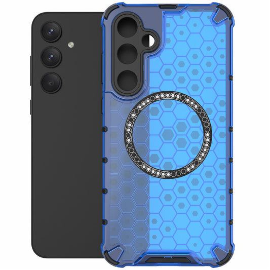 Coque MagSafe pour Samsung Galaxy A26 A266, Techsuit, HoneyComb Shield, Bleue