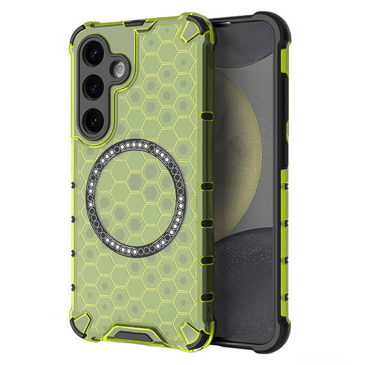 MagSafe-Hülle für Samsung Galaxy S25 S931, Techsuit, HoneyComb Shield, Grün