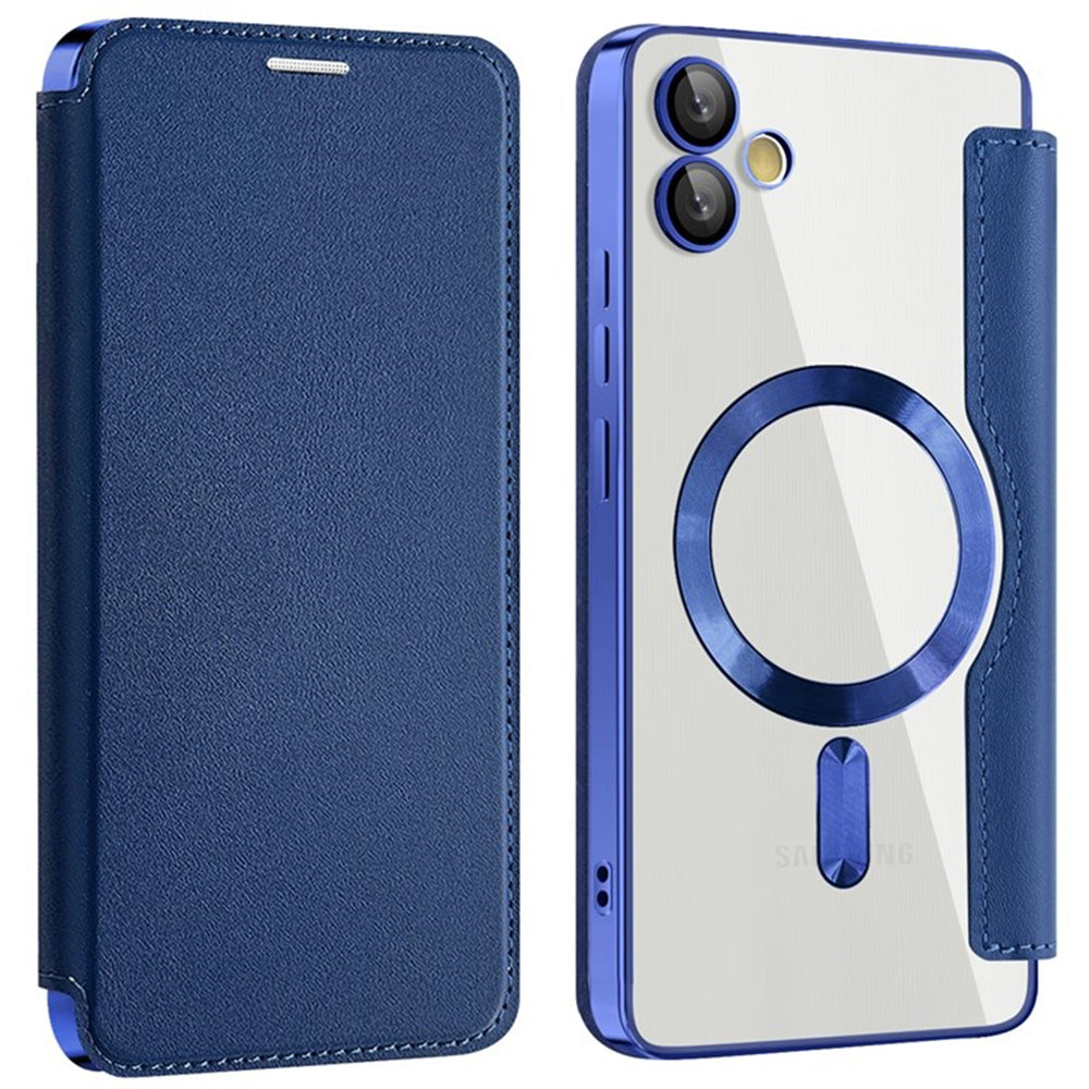 Coque MagSafe pour Samsung Galaxy A05 A055, Techsuit, SmartMag Book, Bleue