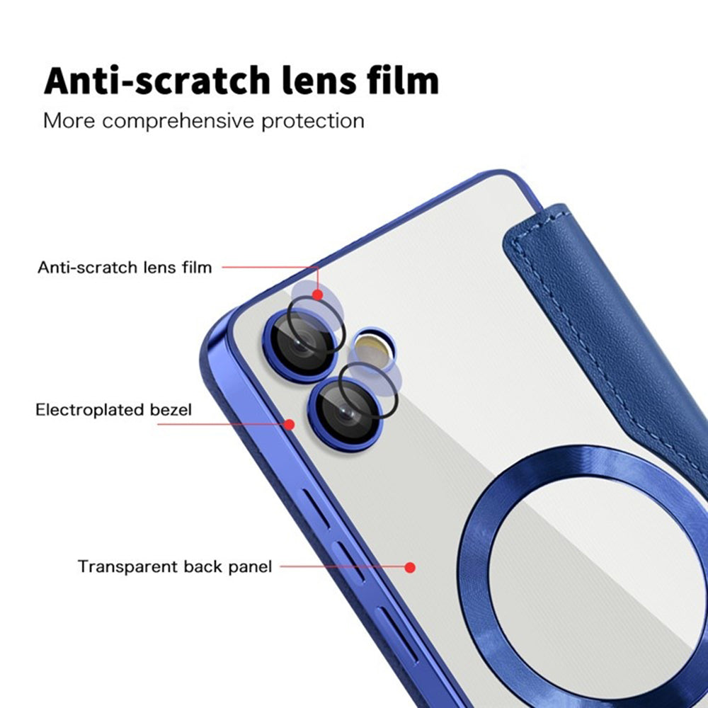 Coque MagSafe pour Samsung Galaxy A05 A055, Techsuit, SmartMag Book, Bleue