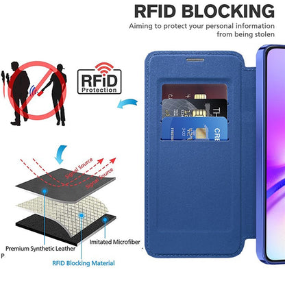 Coque MagSafe pour Samsung Galaxy A05 A055, Techsuit, SmartMag Book, Bleue