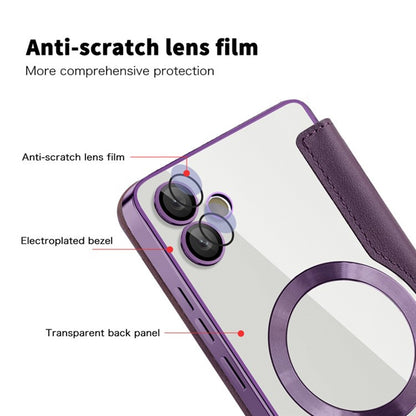Coque MagSafe pour Samsung Galaxy A05 A055, Techsuit, SmartMag Book, Violet