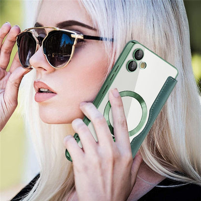 Coque MagSafe pour Samsung Galaxy A05 A055, Techsuit, SmartMag Book, Vert