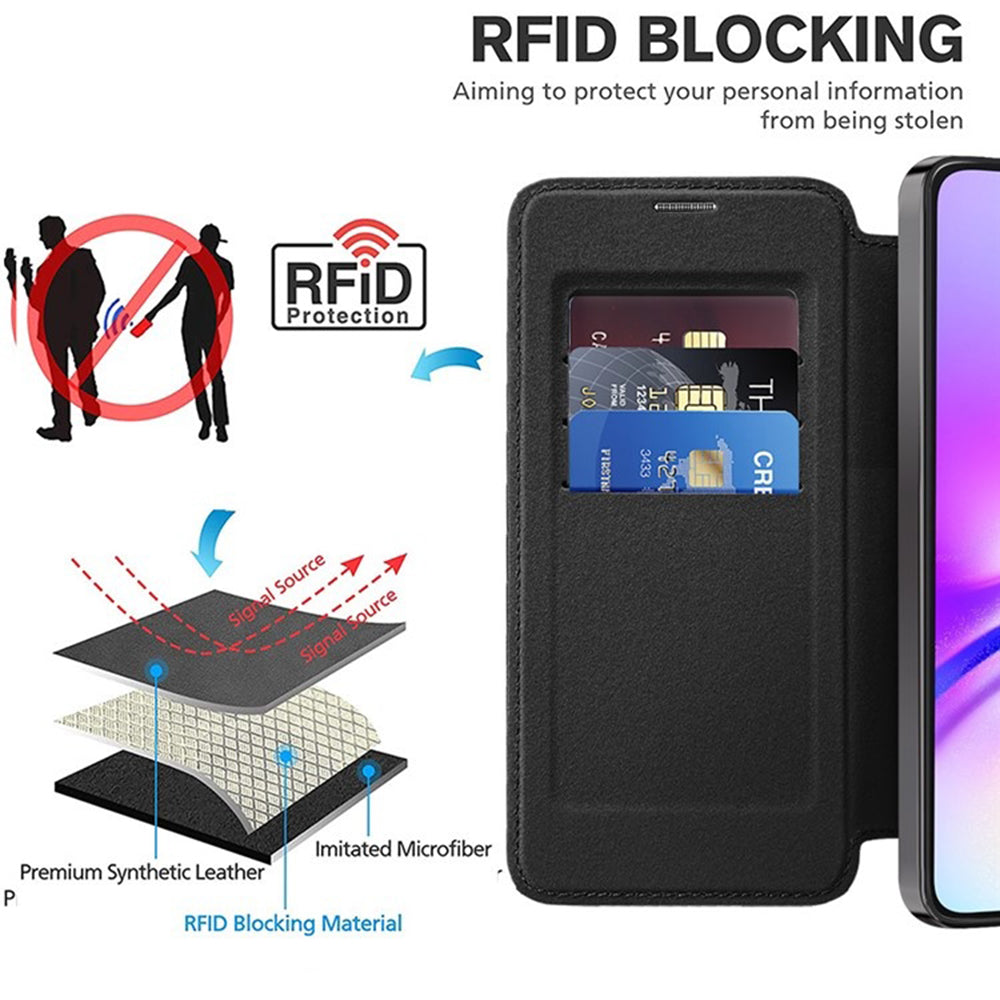 MagSafe Case for Samsung Galaxy A05s A057, Techsuit, SmartMag Book, Black