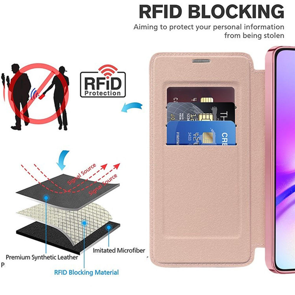 Coque MagSafe pour Samsung Galaxy A05s A057, Techsuit, SmartMag Book, Rose