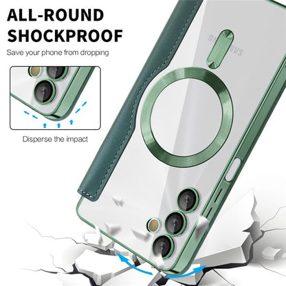 MagSafe-Hülle für Samsung Galaxy A05s A057, Techsuit, SmartMag Book, Grün