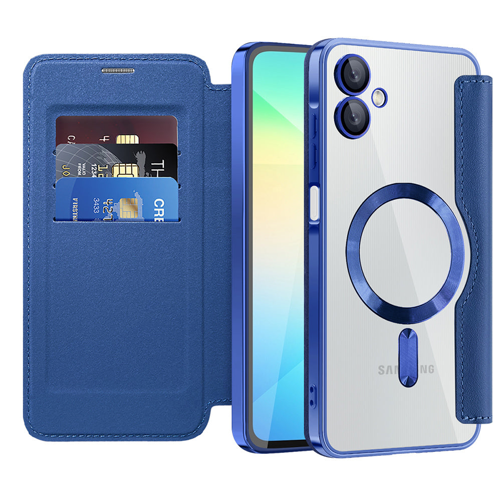 MagSafe Case for Samsung Galaxy A06 A065, Techsuit, SmartMag Book, Blue