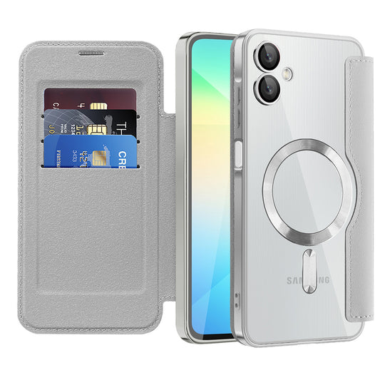 MagSafe Case for Samsung Galaxy A06 A065, Techsuit, SmartMag Book, Gray