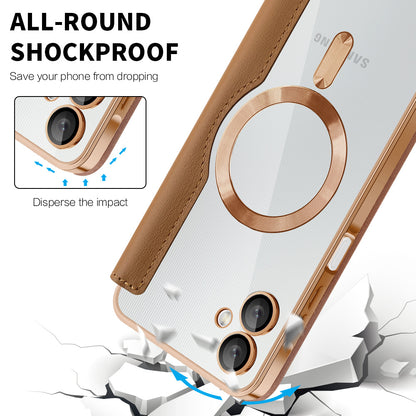 MagSafe Case for Samsung Galaxy A06 A065, Techsuit, SmartMag Book, Brown