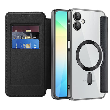 MagSafe Case for Samsung Galaxy A06 A065, Techsuit, SmartMag Book, Black
