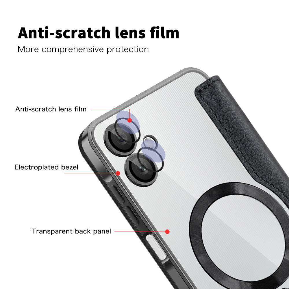MagSafe Case for Samsung Galaxy A06 A065, Techsuit, SmartMag Book, Black