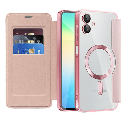MagSafe Case for Samsung Galaxy A06 A065, Techsuit, SmartMag Book, Pink