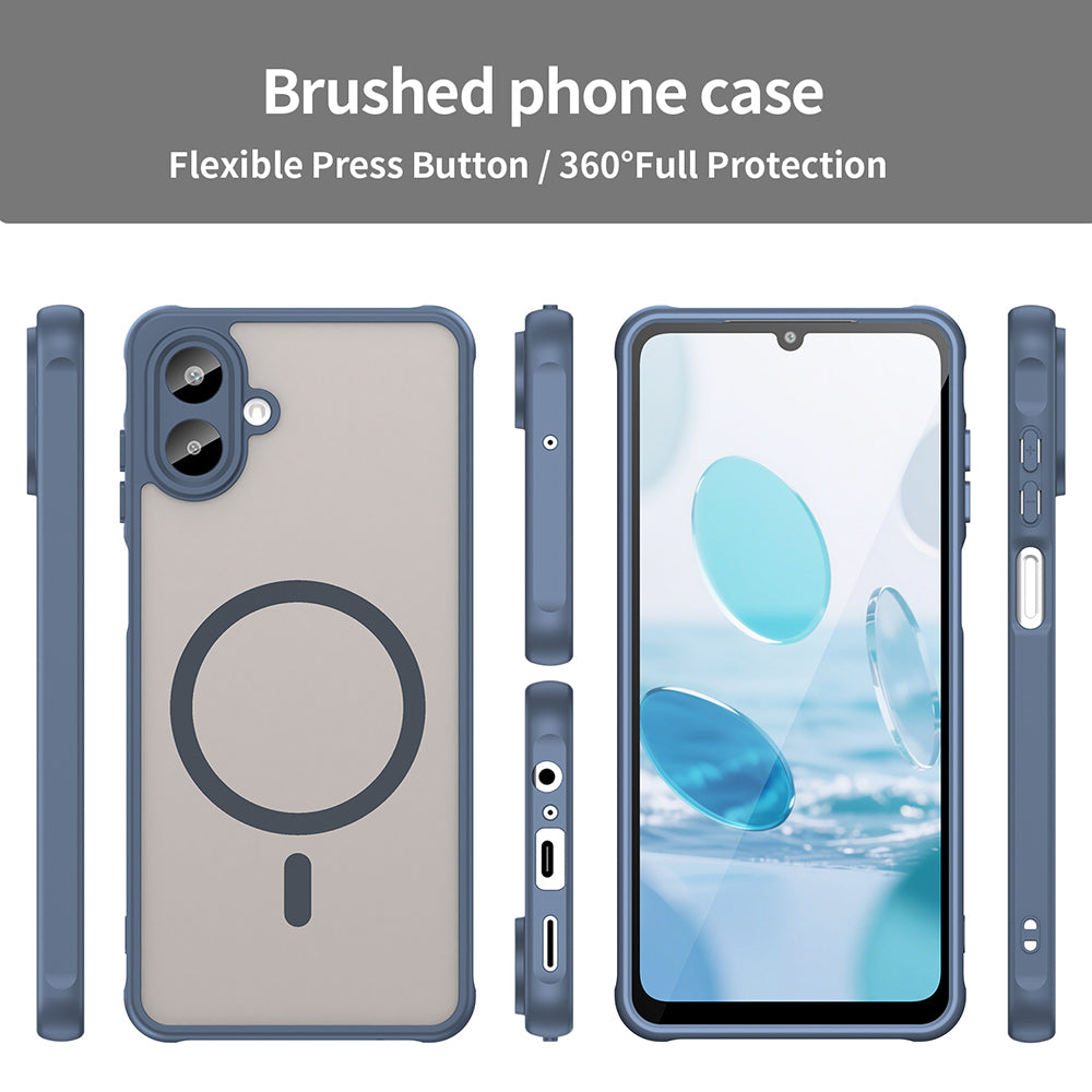 Coque MagSafe pour Samsung Galaxy A07 4G A075, Techsuit, HaloFrost II, Bleu marine
