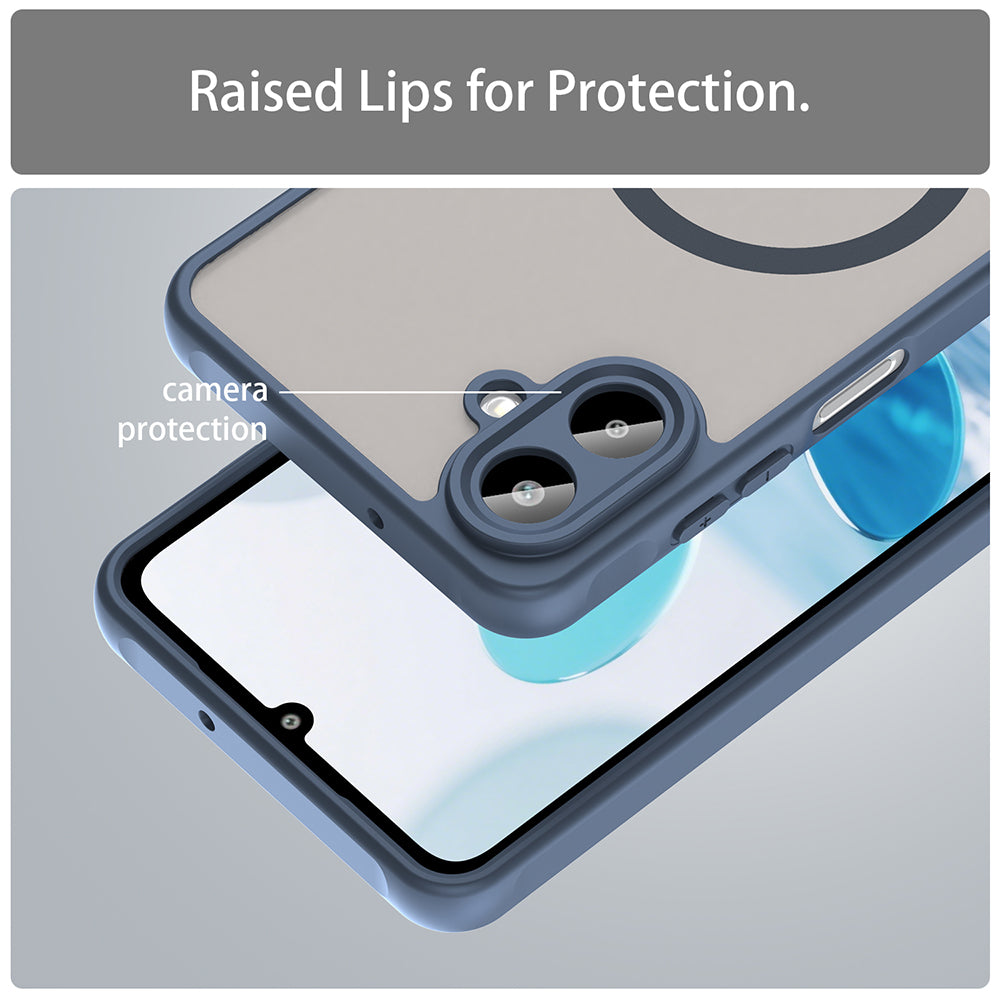 Coque MagSafe pour Samsung Galaxy A07 4G A075, Techsuit, HaloFrost II, Bleu marine