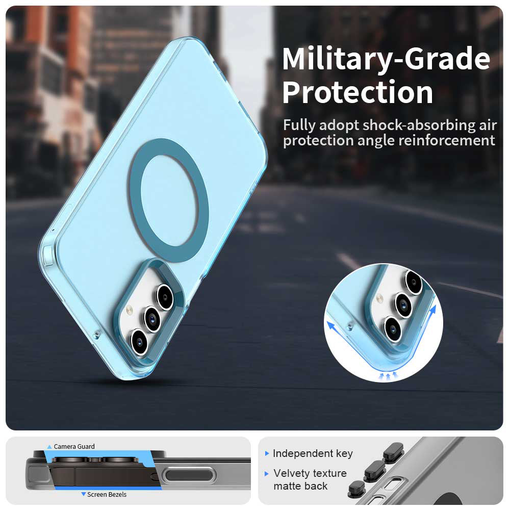 Coque MagSafe pour Samsung Galaxy A15 5G A156 / A15 A155, Techsuit, CandyCase, Bleue