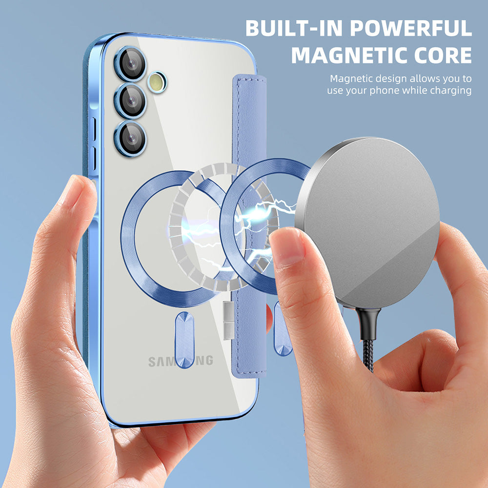 MagSafe-Hülle für Samsung Galaxy A15 5G A156 / A15 A155, Techsuit, SmartMag Book, Blau
