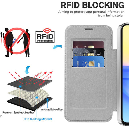 Coque MagSafe pour Samsung Galaxy A15 5G A156 / A15 A155, Techsuit, SmartMag Book, Gris